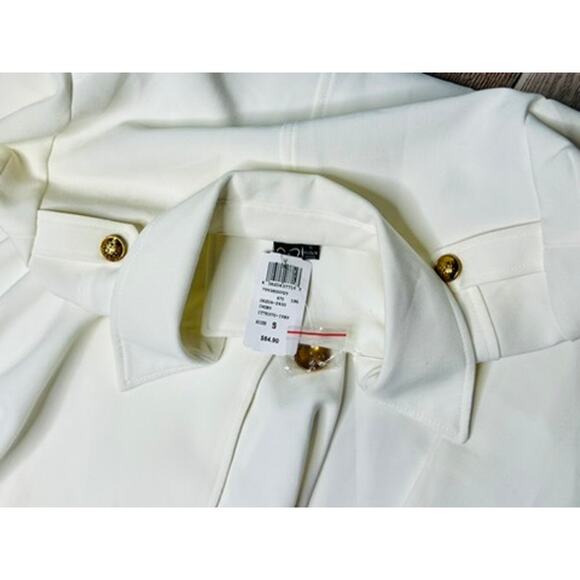 Windsor Military Double Breasted Long Coat SMALL Full Circle Vanilla Girl NWT - Picture 6 of 13